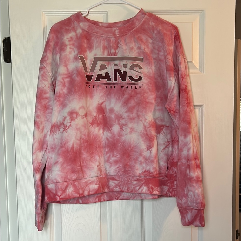 Vans Pink Crew Neck Tie-Dye Sweater